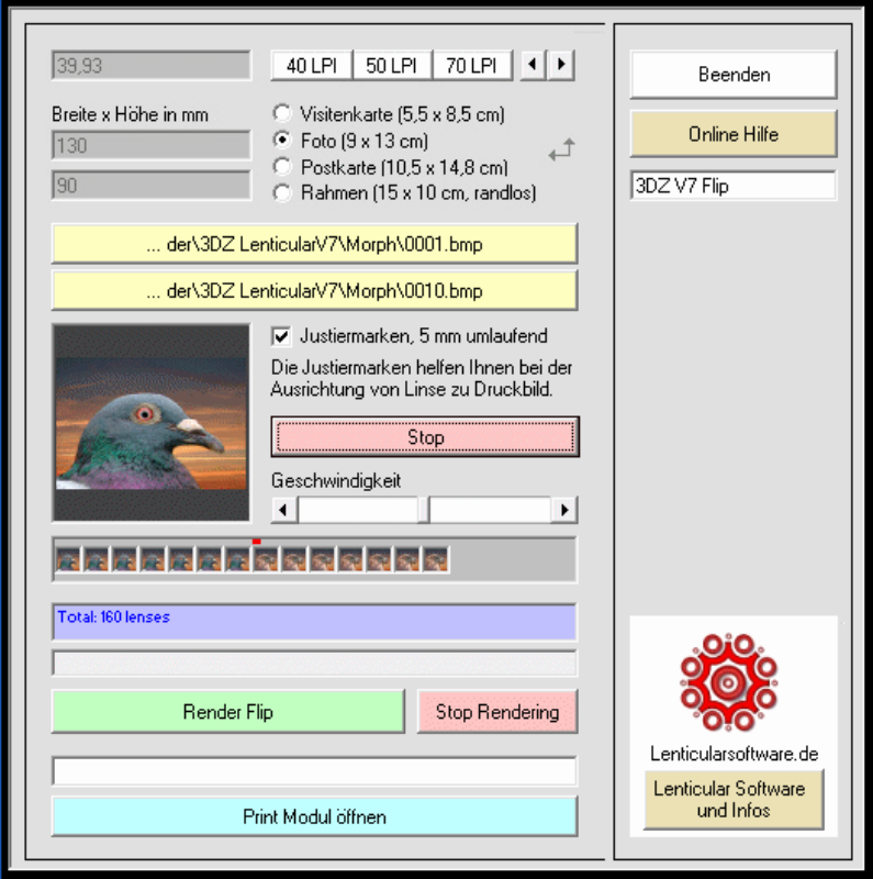 Lentikular Freeware, kostenlose Wackelbild Software